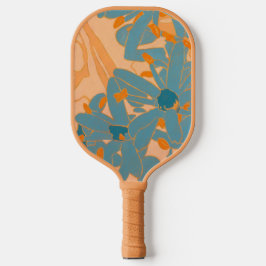 Zeitgenössisches Blattdesign in Pfirsich  Pickleball Schläger