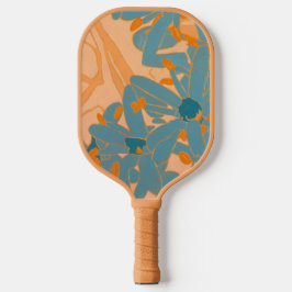 Zeitgenössisches Blattdesign in Pfirsich Pickleball Schläger