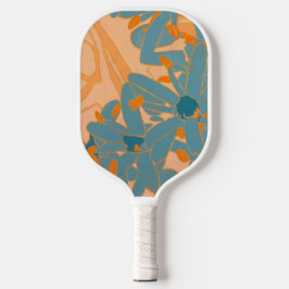 Zeitgenössisches Blattdesign in Pfirsich  Pickleball Schläger