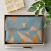 Zeitgenössisches Blattdesign in Pfirsich Seidenpapier (Geschenk)