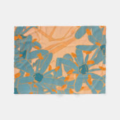 Zeitgenössisches Blattdesign Pfirsich Fleecedecke (Vorderseite (Horizontal))