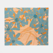 Zeitgenössisches Blattdesign Pfirsich Fleecedecke (Vorderseite (Horizontal))
