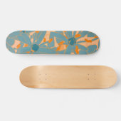 Zeitgenössisches Blattdesign Pfirsich Skateboard (Horizontal)