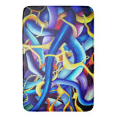 Zeitgenössisches Blau Abstrakt - tiefe Illusion Badematte (Vorderseite Vertikal)