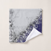 Zeitgenössisches Blau-Grau-Handtuch-Set Badhandtuch Set (Waschlappen)