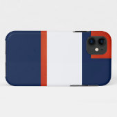 Zeitgenössisches Blau. Orangefarbene und weiße Tel Case-Mate iPhone Hülle (Rückseite (Horizontal))