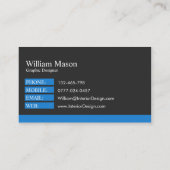 Zeitgenössisches Blau und Grau - Visitenkarte (Rückseite)