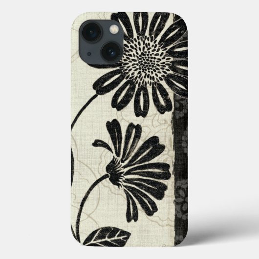 Zeitgenössisches Blumen in Schwarzweiss Case-Mate iPhone Hülle (Rückseite)