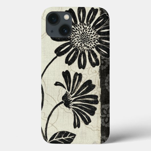 Zeitgenössisches Blumen in Schwarzweiss Case-Mate iPhone Hülle (Rückseite)