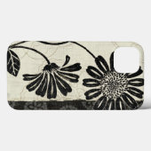 Zeitgenössisches Blumen in Schwarzweiss Case-Mate iPhone Hülle (Rückseite (Horizontal))
