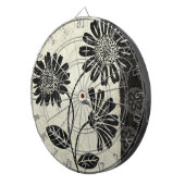 Zeitgenössisches Blumen in Schwarzweiss Dartscheibe (Vorderseite rechts)