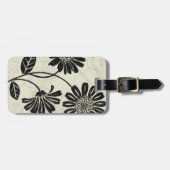 Zeitgenössisches Blumen in Schwarzweiss Gepäckanhänger (Vorderseite horizontal)
