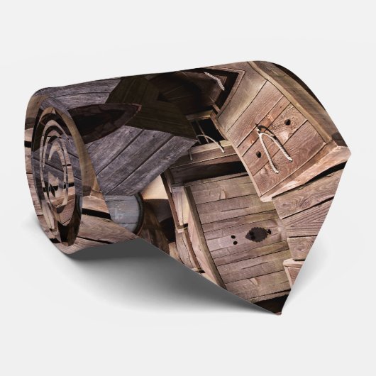 Zeitgenössisches braunes Holzmuster Krawatte (Gerollt)