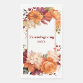 Zeitgenössisches burgundy Floral Friendsgiving Pap Serviette (Vorderseite)