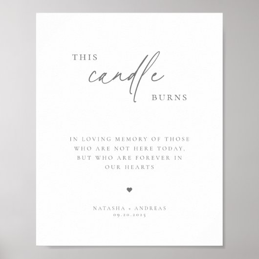 Zeitgenössisches Chic Gray Minimalistisch Memorial Poster (Vorne)
