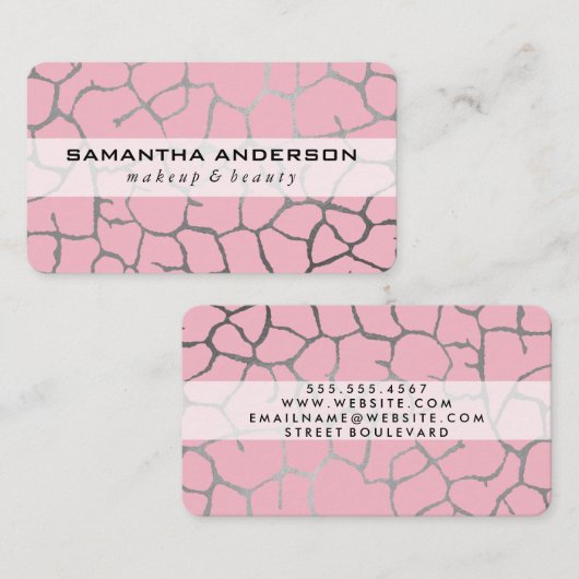 Zeitgenössisches Chic-Muster rosa Visitenkarte (Vorne/Hinten)