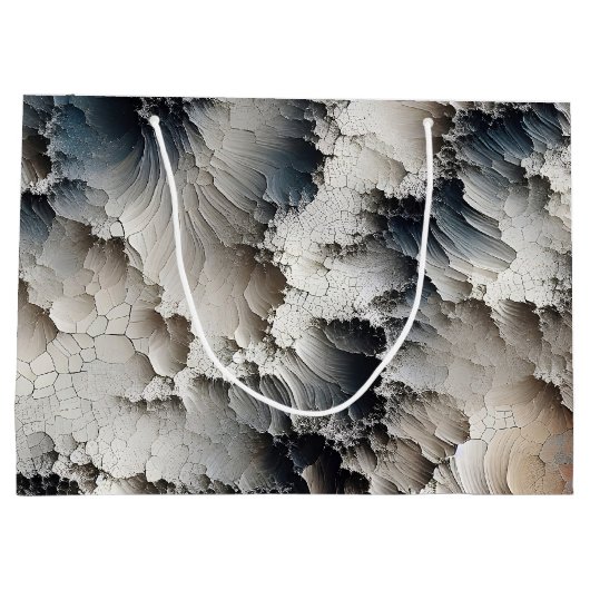 Zeitgenössisches Crackle Abstrakt Große Geschenktüte (Rückseite)