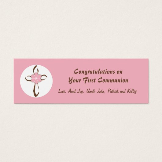 Zeitgenössisches Cross-Geschenk-Tag in Rosa (Vorderseite)