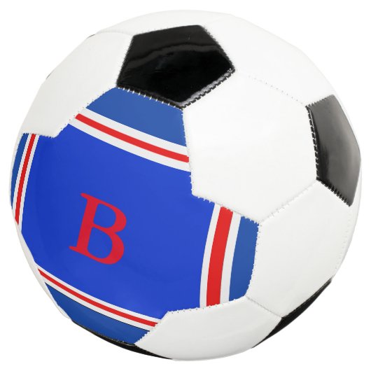 Zeitgenössisches Design Blau Weiß und Rot Fußball (Dreiviertel)