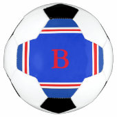 Zeitgenössisches Design Blau Weiß und Rot Fußball (Vorderseite)
