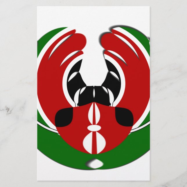 Zeitgenössisches Design Edgy Kenyan Flag Muster Ar (Vorderseite)