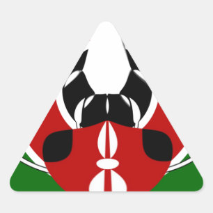 Zeitgenössisches Design Edgy Kenyan Flag Muster Ar Dreieckiger Aufkleber