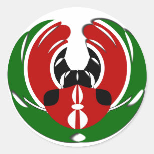 Zeitgenössisches Design Edgy Kenyan Flag Muster Ar Runder Aufkleber