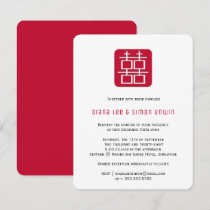 Zeitgenössisches doppeltes Glück   Chinesische Hoc Einladung