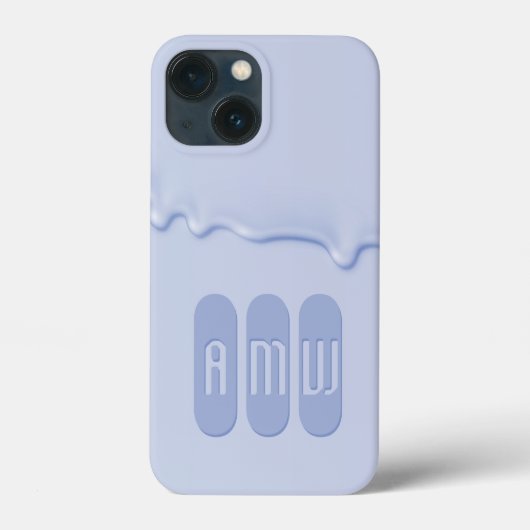 Zeitgenössisches dunkelblauer Anstrich-Monogramm Case-Mate iPhone Hülle (Rückseite)