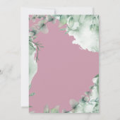 zeitgenössisches dusky pink periwinkle Wedding Ein Einladung (Rückseite)