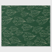 Zeitgenössisches Eichenholz-Blätter-Musterpapier Geschenkpapier (Flach)