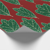 Zeitgenössisches Eichenholz-Blätter-Musterpapier Geschenkpapier (Ecke)