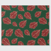 Zeitgenössisches Eichenholz-Blätter-Musterpapier Geschenkpapier (Flach)