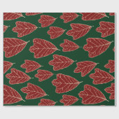 Zeitgenössisches Eichenholz-Blätter-Musterpapier Geschenkpapier (Flach)