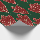 Zeitgenössisches Eichenholz-Blätter-Musterpapier Geschenkpapier (Ecke)