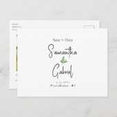 Zeitgenössisches Einfaches Foto Hochzeitsszenario Postkarte (Vorne/Hinten)