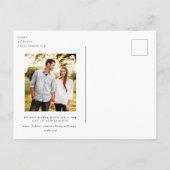 Zeitgenössisches Einfaches Foto Hochzeitsszenario Postkarte (Rückseite)