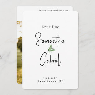 Zeitgenössisches Einfaches Foto Hochzeitsszenario Save The Date