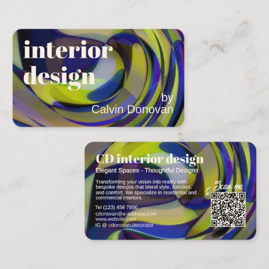 Zeitgenössisches eklektisches Chic zeitloses Kunst Visitenkarte (Vorne/Hinten)