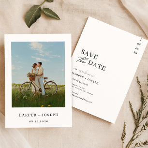 Zeitgenössisches elegantes Foto Hochzeit speichert Save The Date
