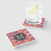 Zeitgenössisches farbiges Muster und benutzerdefin Steinuntersetzer (Seitenansicht)