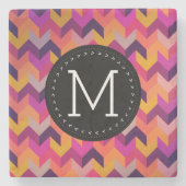 Zeitgenössisches farbiges Muster und benutzerdefin Steinuntersetzer (Vorderseite)