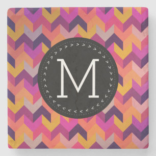 Zeitgenössisches farbiges Muster und benutzerdefin Steinuntersetzer