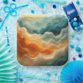 Zeitgenössisches Fließverhalten Abstrakt Pappteller (Party)