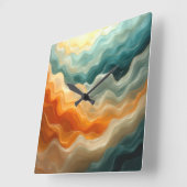 Zeitgenössisches Fließverhalten Abstrakt Quadratische Wanduhr (Winkel)