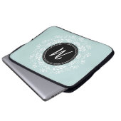 Zeitgenössisches, florales Monogramm Laptopschutzhülle (Vorne Knopf)
