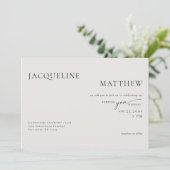 Zeitgenössisches Forever You Beige QR Code Hochzei Einladung (Stehend Vorderseite)