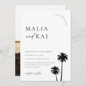 Zeitgenössisches Foto für Hochzeiten an der Küste Einladung (Vorne/Hinten)