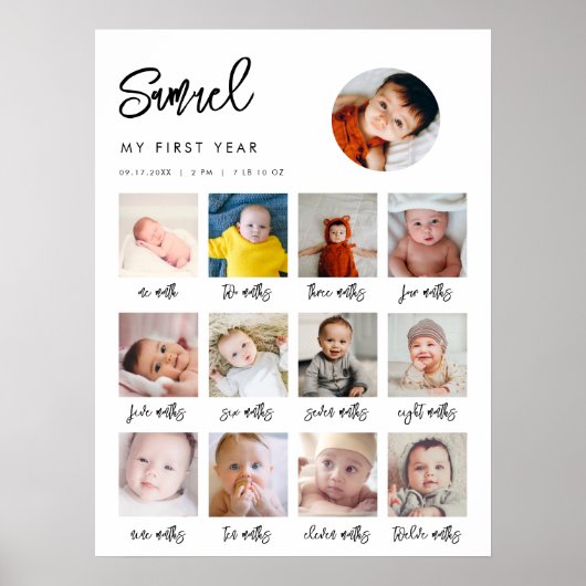 Zeitgenössisches Foto für mein 1. Geburtstag Poster (Vorne)