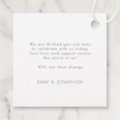 Zeitgenössisches Foto Hochzeit Vielen Dank Geschenkanhänger (Rückseite)